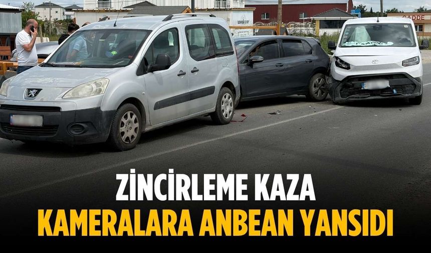 Zincirleme kaza kameralara anbean yansıdı