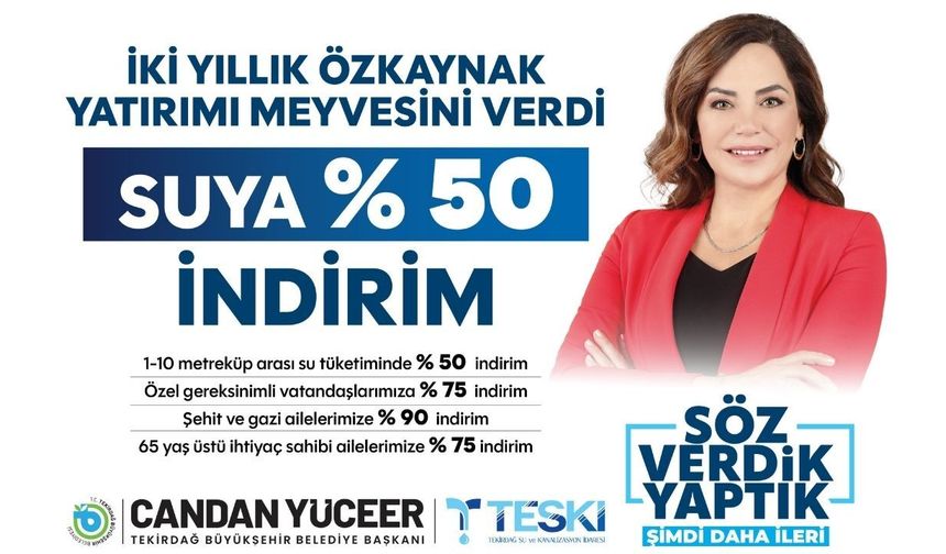 Suya %50 İndirim