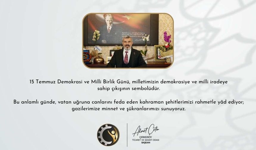 15 Temmuz Demokrasi ve Milli Birlik Günü Çerkezköy TSO