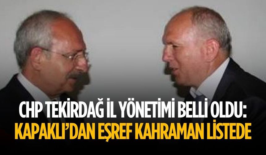 CHP Tekirdağ İl Yönetimi belli oldu