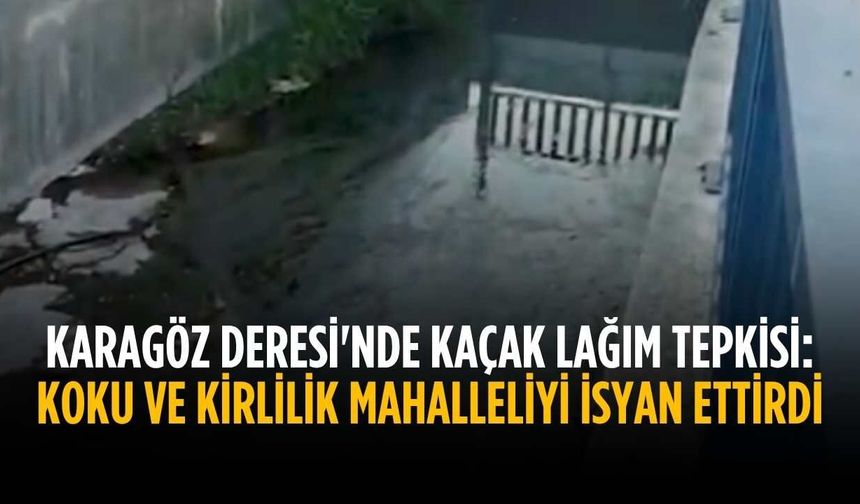 Karagöz Deresi'nde kaçak lağım tepkisi: Koku ve kirlilik mahalleliyi isyan ettirdi