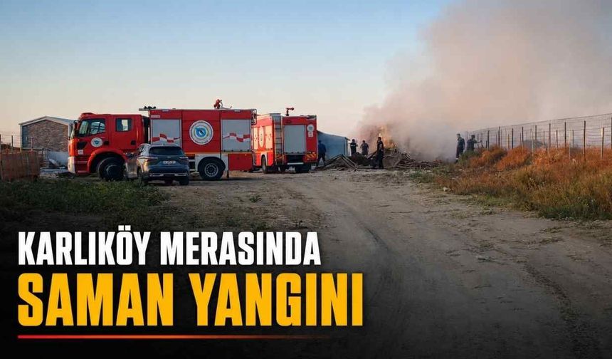 Karlıköy’de saman yangını