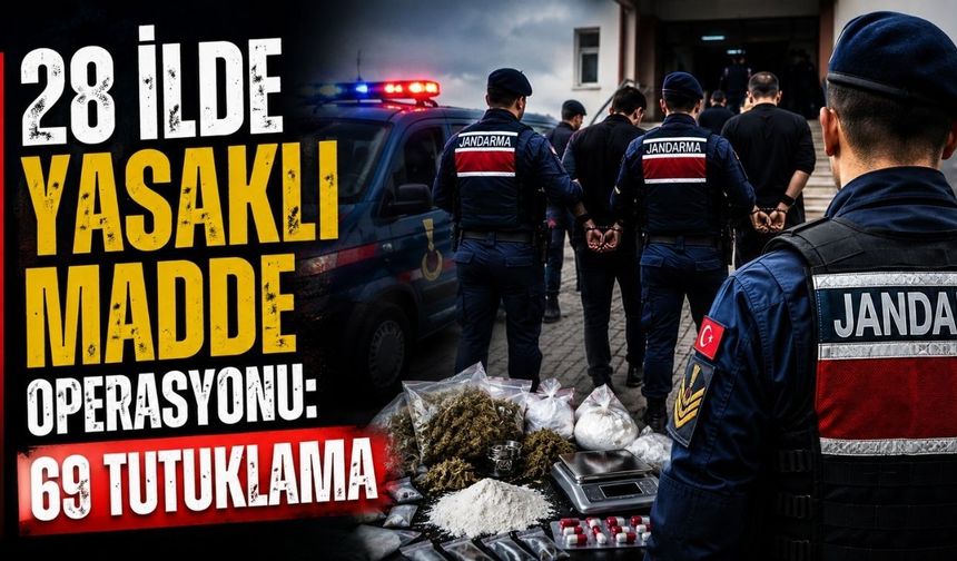 28 ilde yasaklı madde operasyonu: 69 tutuklama