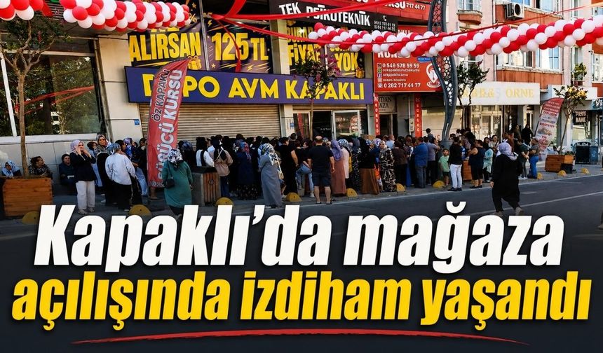Kapaklı'da mağaza açılışında izdiham yaşandı