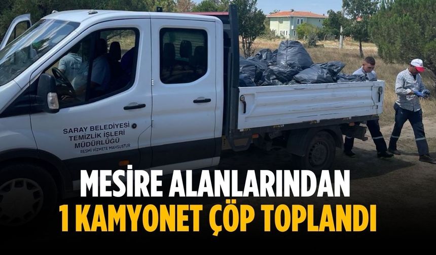 Mesire alanlarından 1 kamyonet çöp toplandı