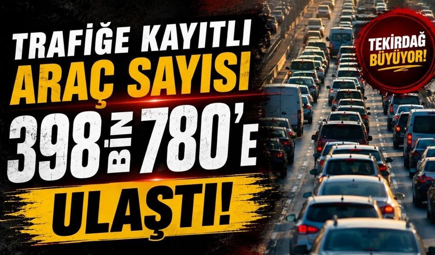 Trafiğe kayıtlı araç sayısı 398 bin 780’e ulaştı