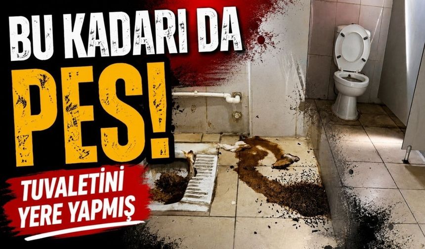 Bu kadarı da pes! Tuvaletini yere yapmış