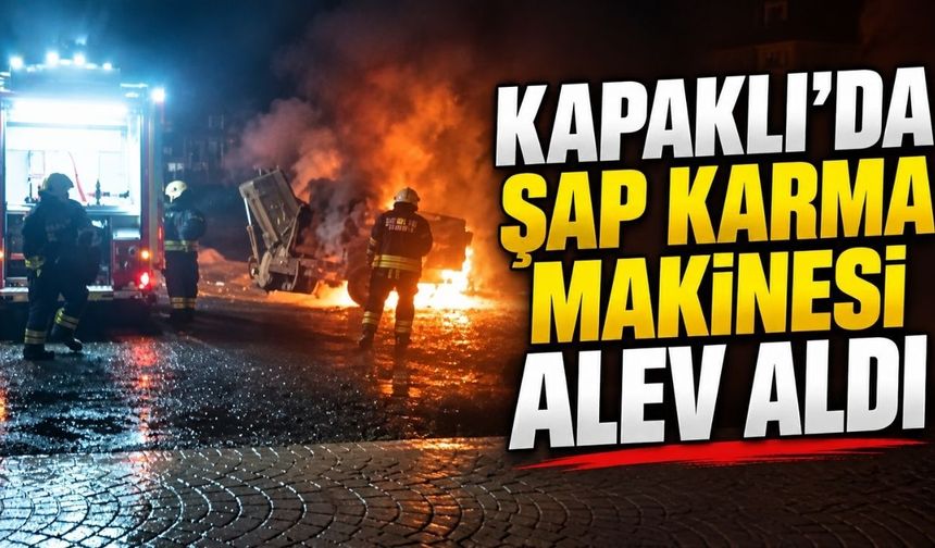 Kapaklı’da şap karma makinesi alev aldı