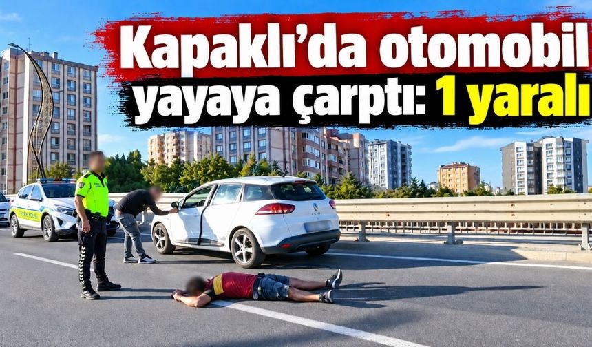 Kapaklı’da otomobil yayaya çarptı: 1 yaralı