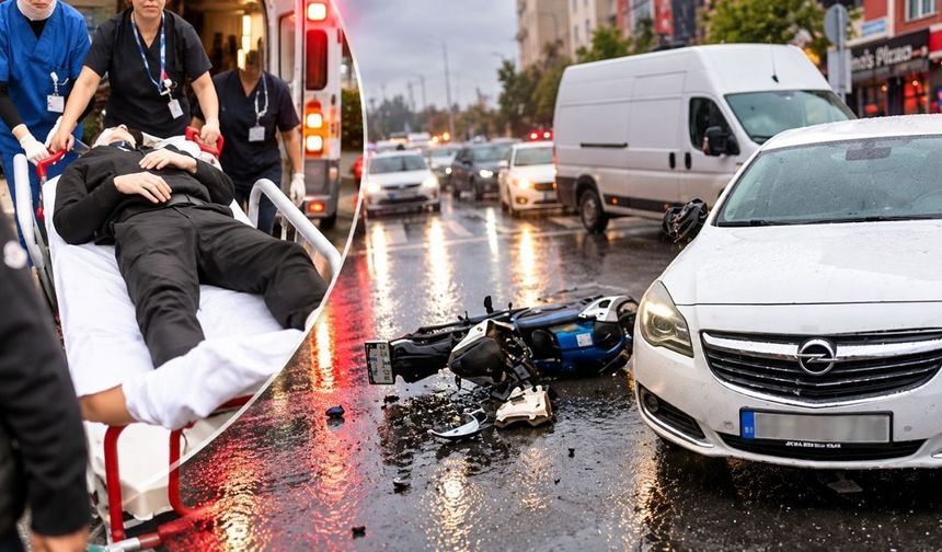 Çerkezköy'de motor ile otomobil çarpıştı: 2 yaralı