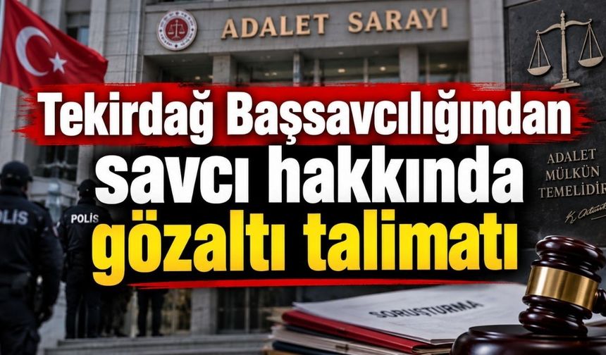 Tekirdağ Başsavcılığından savcı hakkında gözaltı talimatı