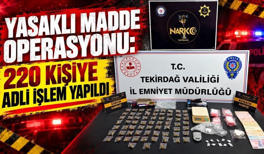 Yasaklı madde operasyonu: 220 kişiye adli işlem yapıldı