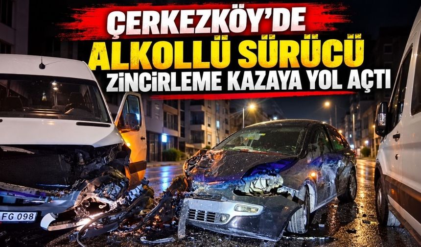 Çerkezköy’de alkollü sürücü zincirleme kazaya yol açtı
