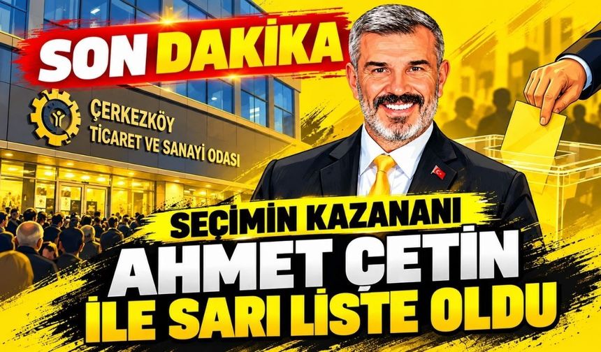 Seçimin kazananı Ahmet Çetin ile sarı liste oldu