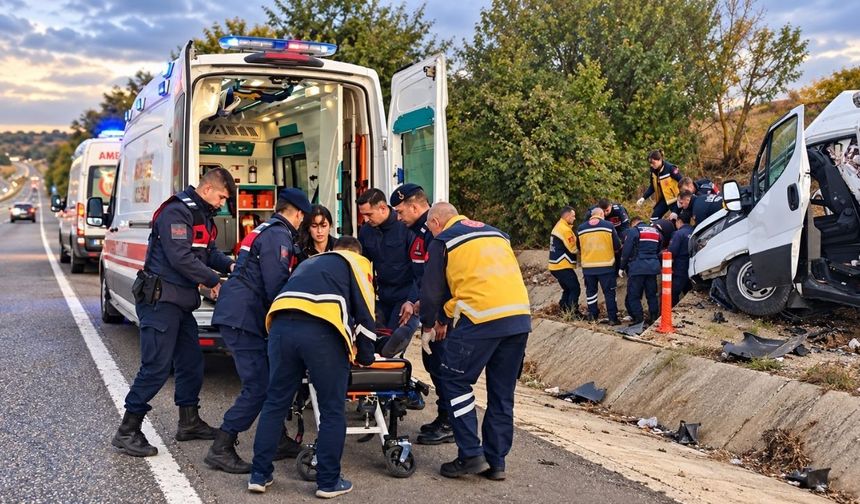 Balık yüklü kamyonet menfeze çarptı: 2 yaralı