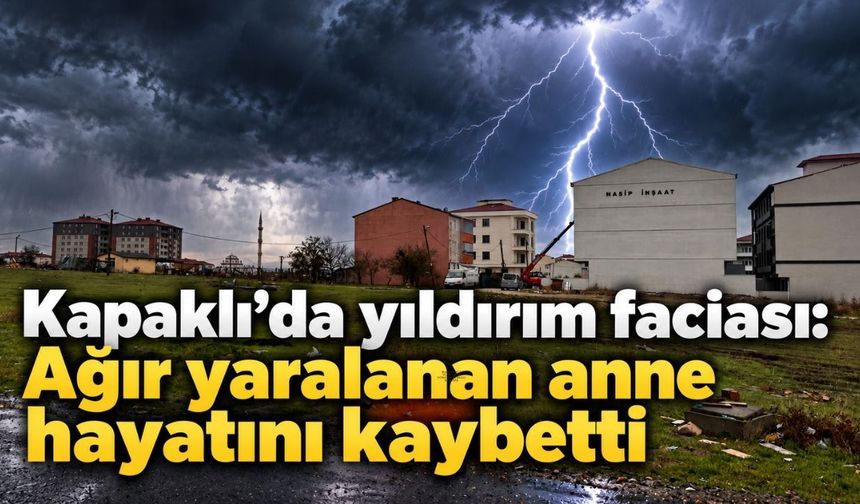 Kapaklı’da yıldırım faciasında ağır yaralanan anne hayatını kaybetti