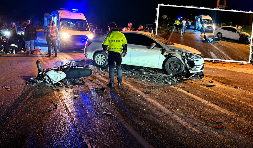 Otomobille çarpışan motosiklet sürücüsü yaralandı