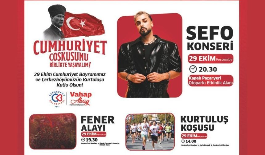 Çerkezköy 29 Ekim Cumhuriyet Bayramı Konser Davet İlanı
