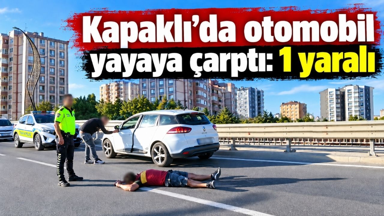 Kapaklı’da otomobil yayaya çarptı: 1 yaralı