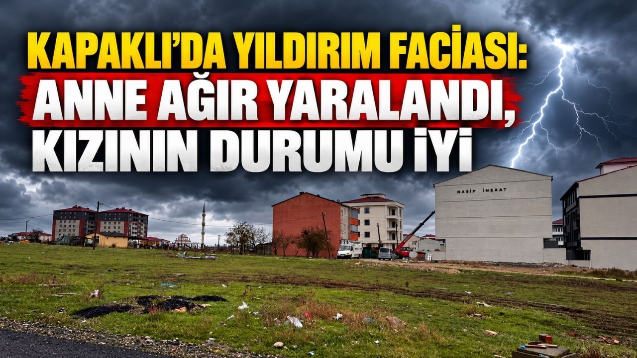 Kapaklı’da yıldırım faciası: Anne ağır yaralandı, kızının durumu iyi